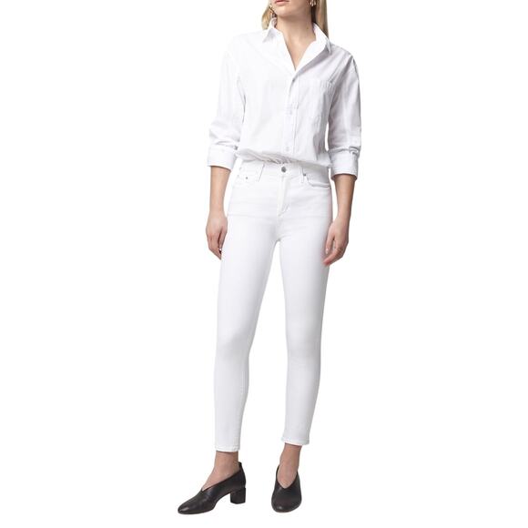 Citizens of Humanity Rocket Crop Mid-Rise Skinny Jeans, White, Size 28, Women's - Picture 1 of 10